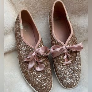 Kate Spade Rose Gold Glitter Keds